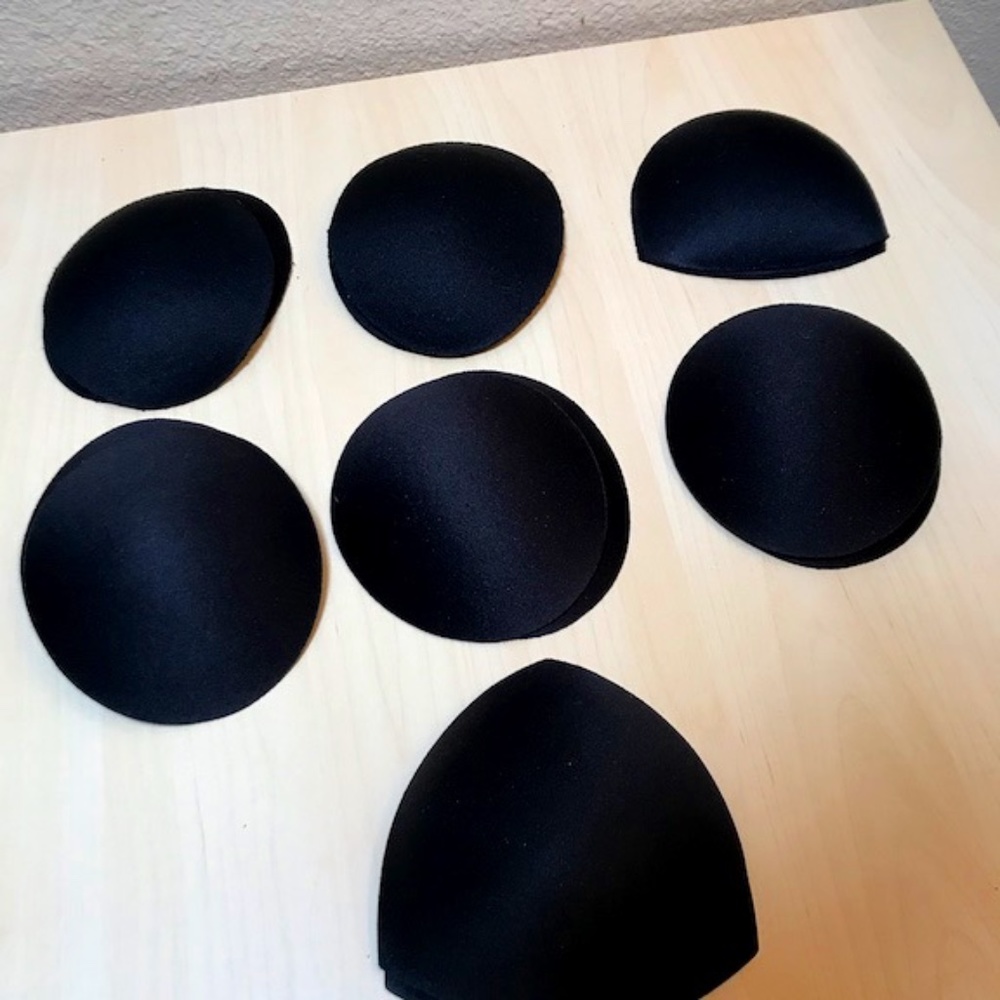 7 Pairs of Pad inserts for Bras. Variety of shapes: Round, Oval, Triangle. NEW.